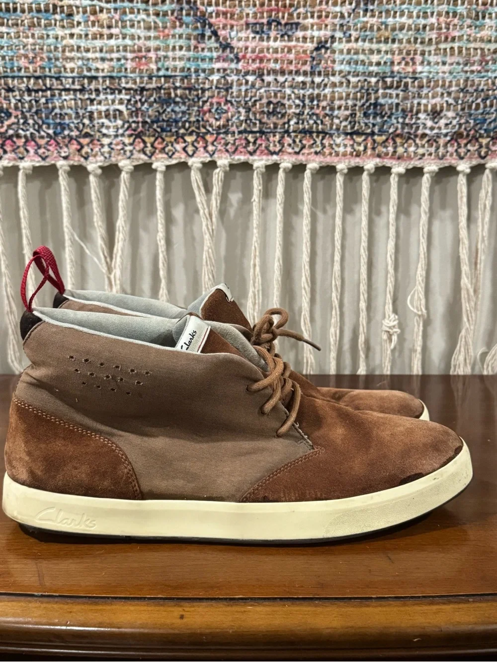 Clarks Men’s Brown Suede & Canvas Chukka Boots